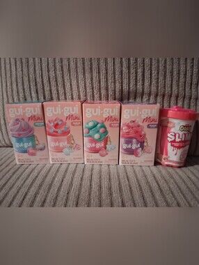 complete set 4 gui-gui Mini keychain/cell phone charms slime kits & 1 oosh Slime